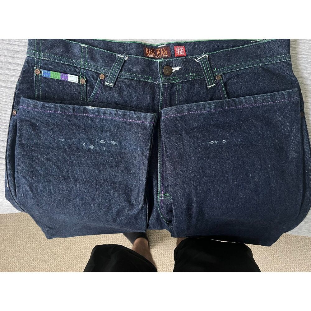 Embroidered Risk Denim Jeans - Picture 11 of 11